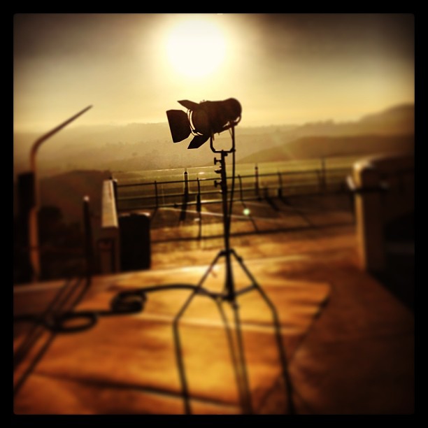 On set in Griffith Park