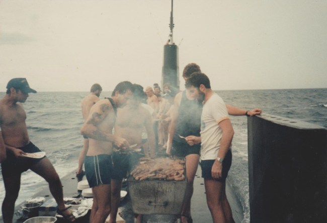 barbecuing-on-top-of-a-moving-submarine